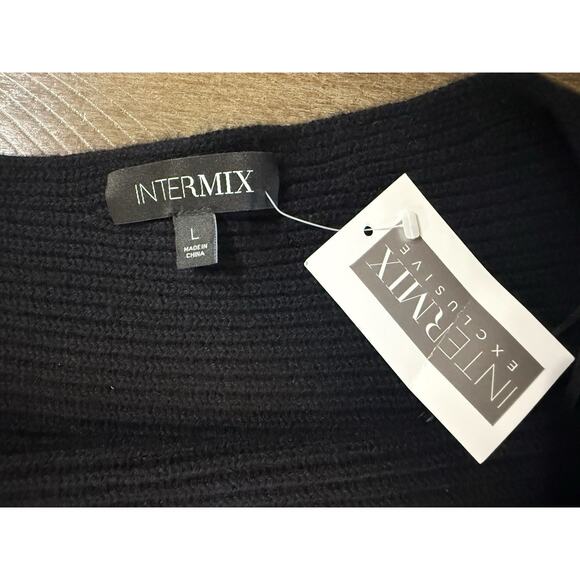 NWT Intermix Exclusive Jacquline Off Shoulder Wool Cashmere Sweater Black Size L - Picture 6 of 14